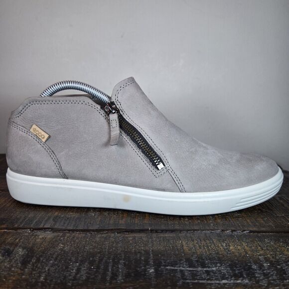 Ecco Gray Ankle Boots with Side Zipper - Picture 5 of 14